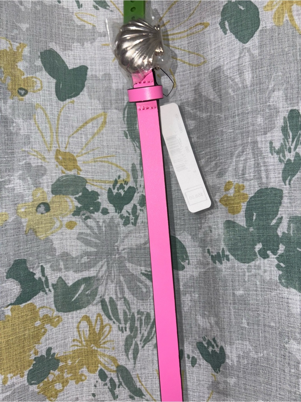 kate spade Pink and Green Leather Skinny Belt